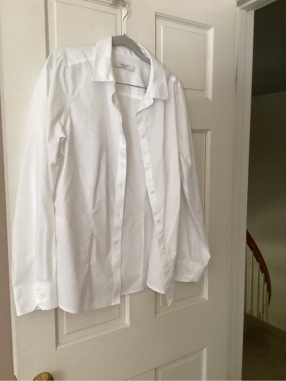 Foxcroft White Button-Down Long Sleeve Shirt